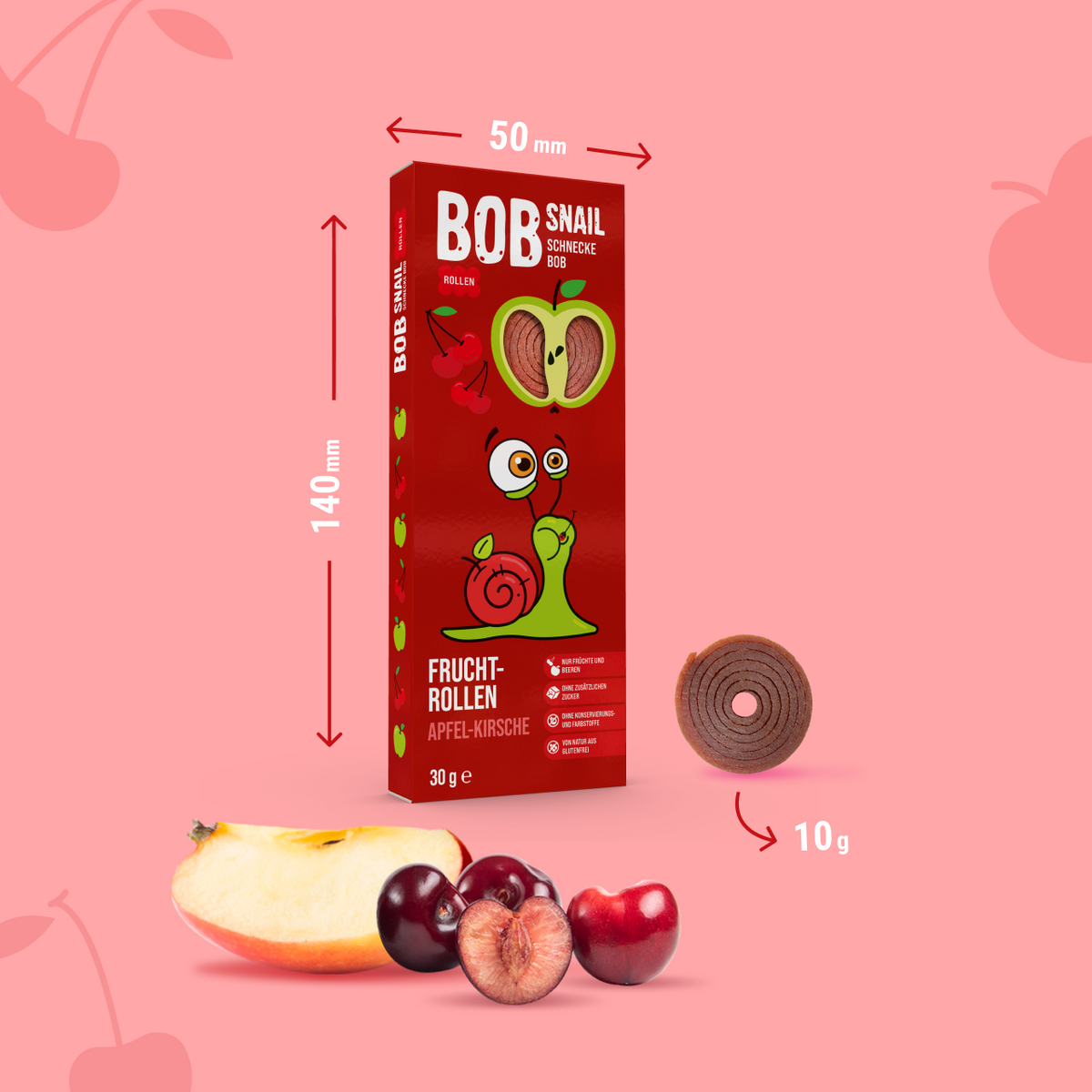 Bob Snail Fruchtrollen Apfel-Kirsche 30 g