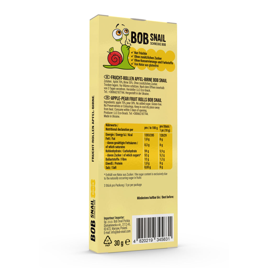 Bob Snail Fruchtrollen Apfel-Birne 30 g