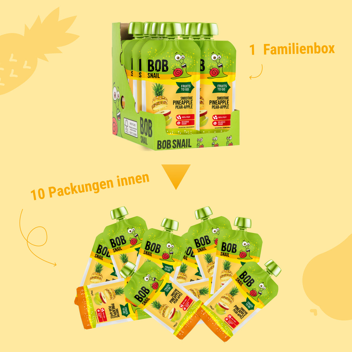 Bob Snail Smoothie Ananas-Birne-Apfel 120 ml