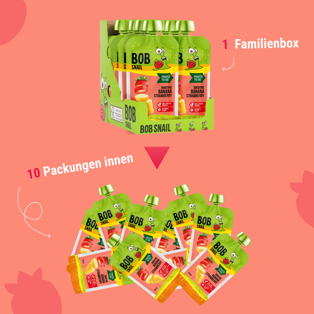 Bob Snail Smoothie Banane-Erdbeere 120 ml