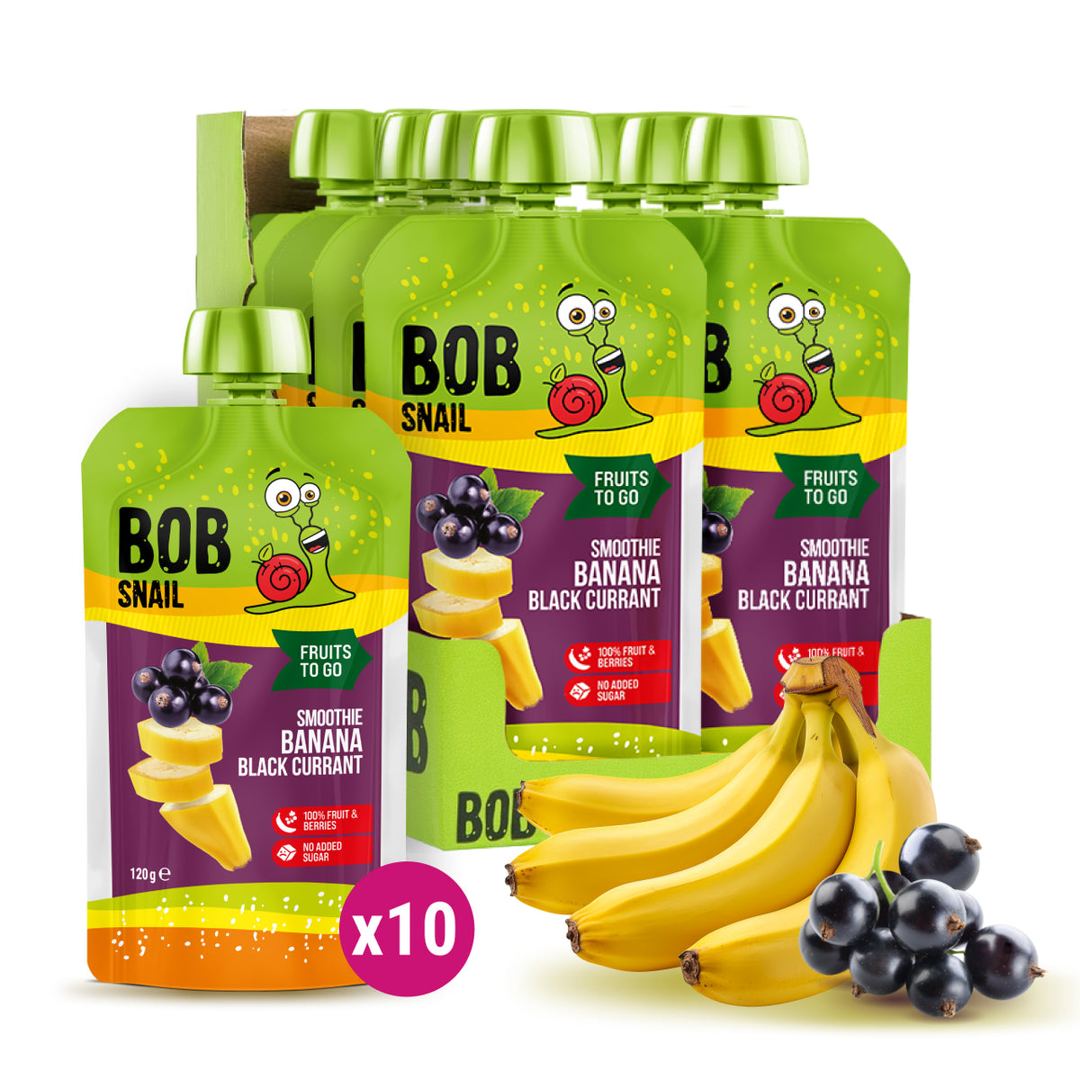 Bob Snail Smoothie Banane-Schwarze Johannisbeere 120 ml