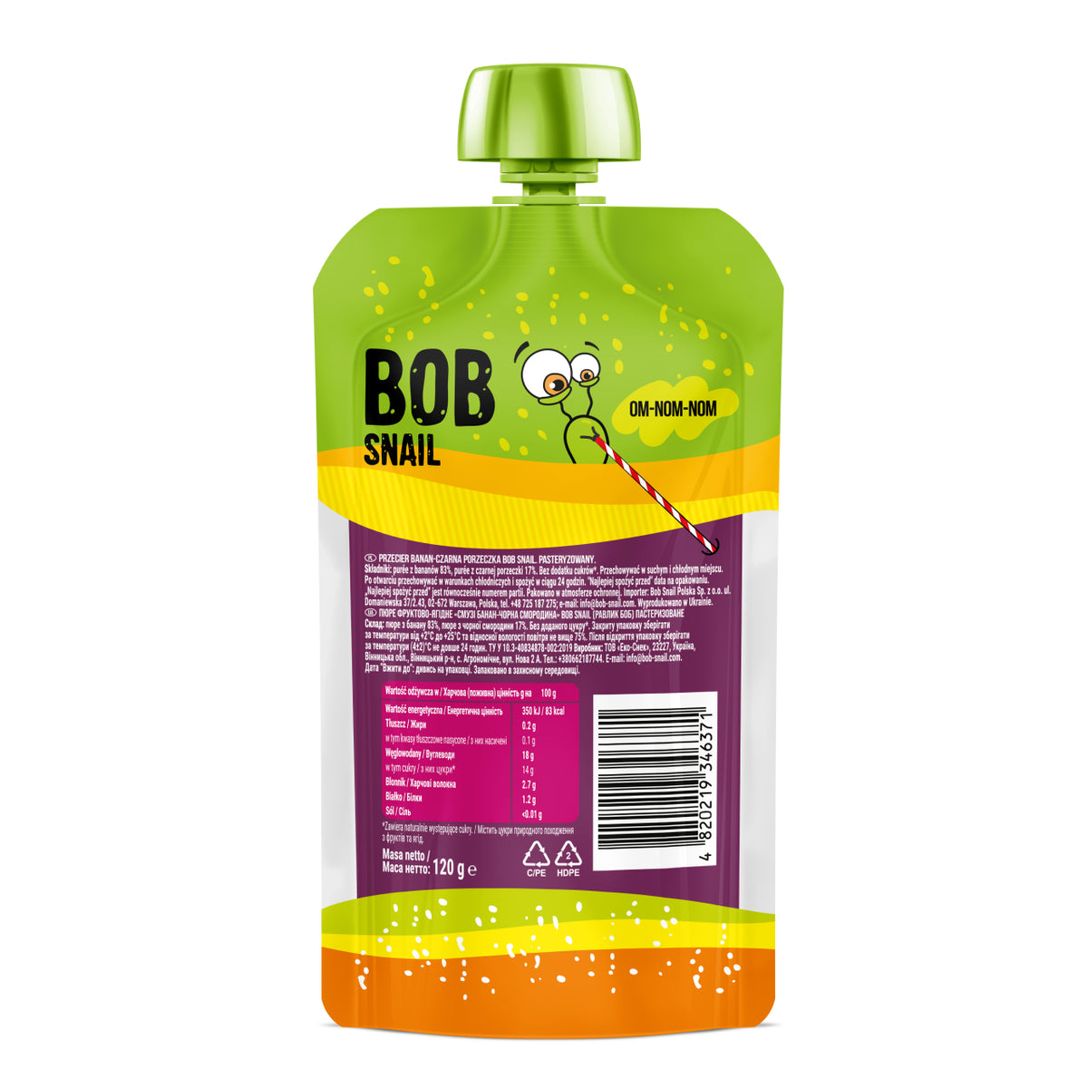 Bob Snail Smoothie Banane-Schwarze Johannisbeere 120 ml