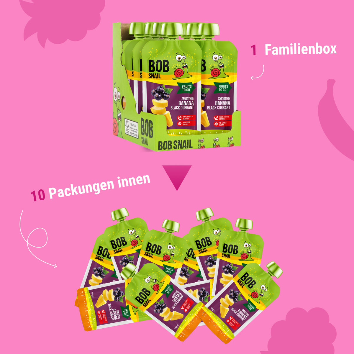 Bob Snail Smoothie Banane-Schwarze Johannisbeere 120 ml
