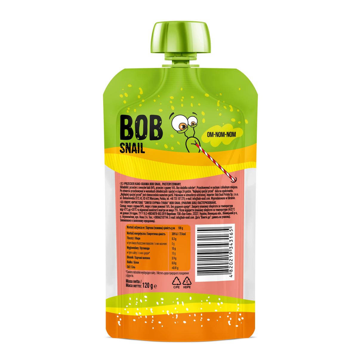 Bob Snail Smoothie Kaki-Guave 120 ml