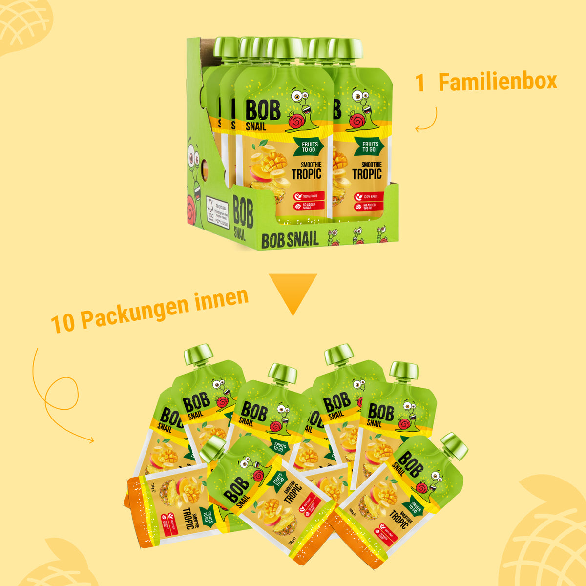 Bob Snail Smoothie Banane-Ananas-Mango (Tropic) 120 ml